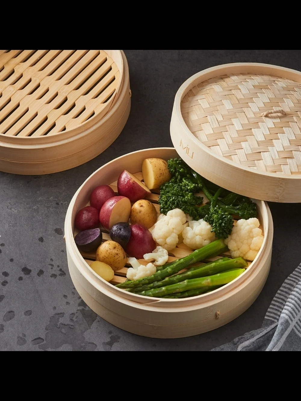 MIU 10 in Bamboo Steamer - 2 Tier, Natural